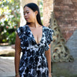 Monochrome Floral Maxi Dress