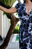 Monochrome Floral Maxi Dress