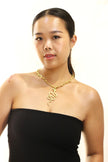 Snake Gold Brass With Chain Necklace