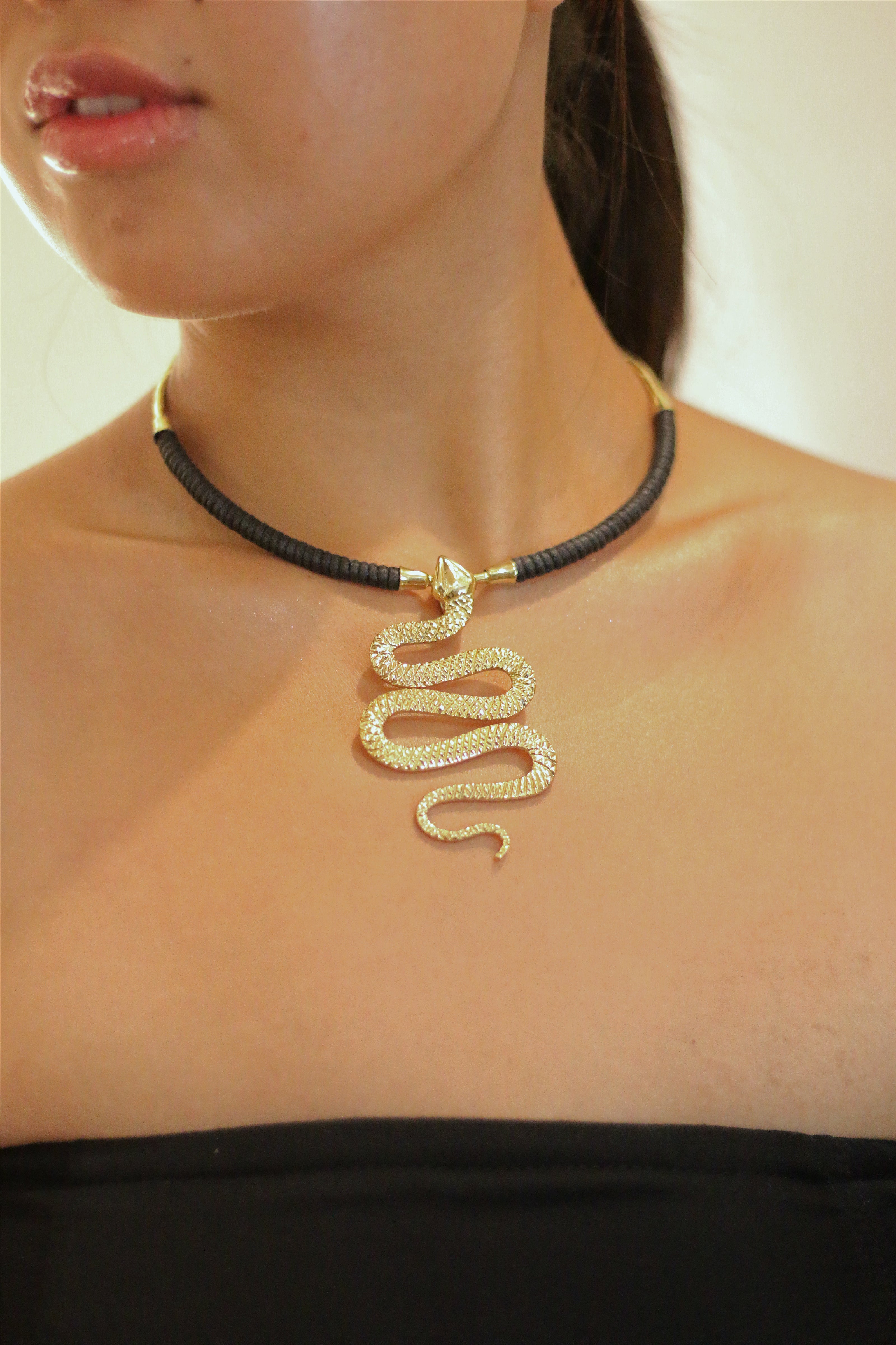 Snake Brass Choker Necklace