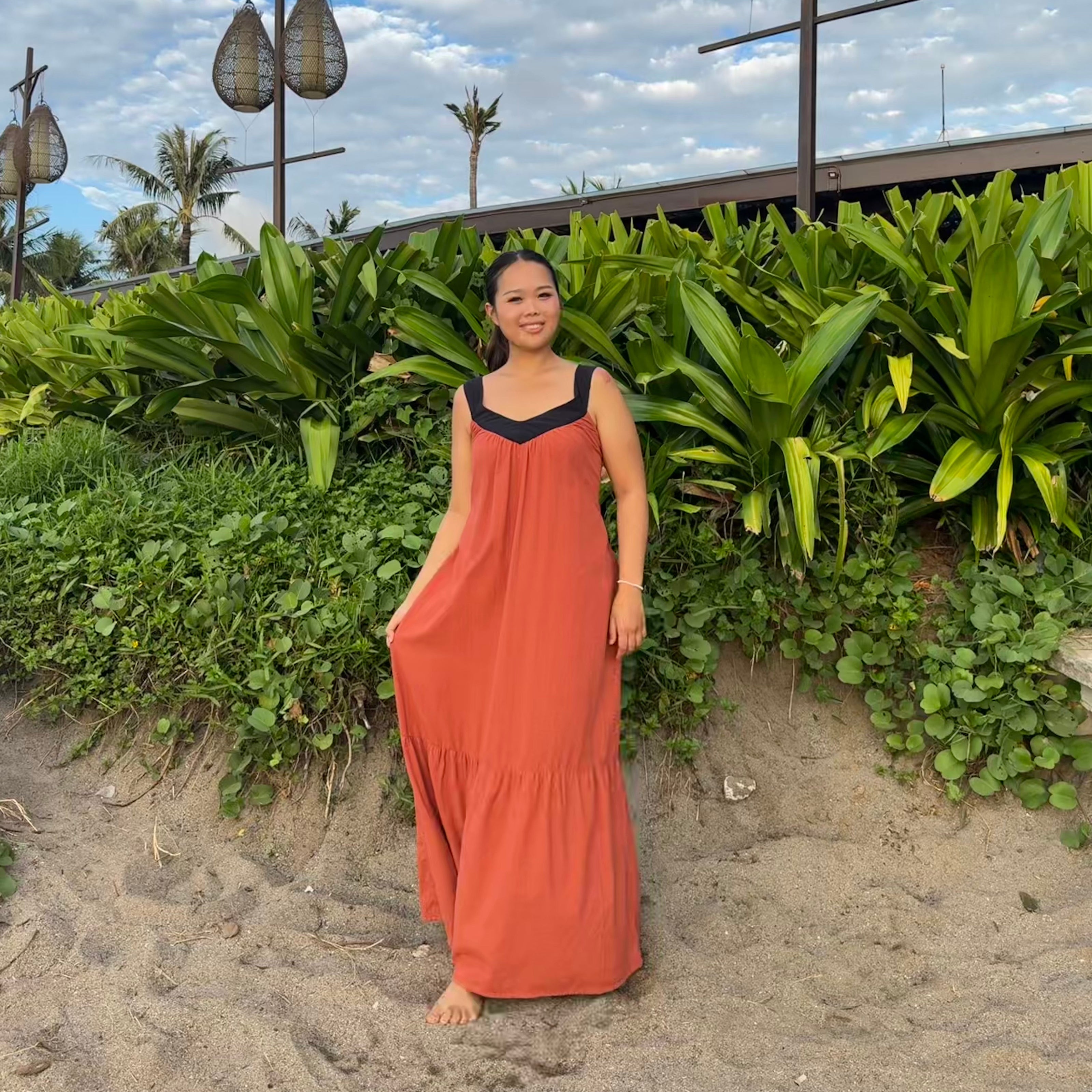 Flowing Linen Long Dress