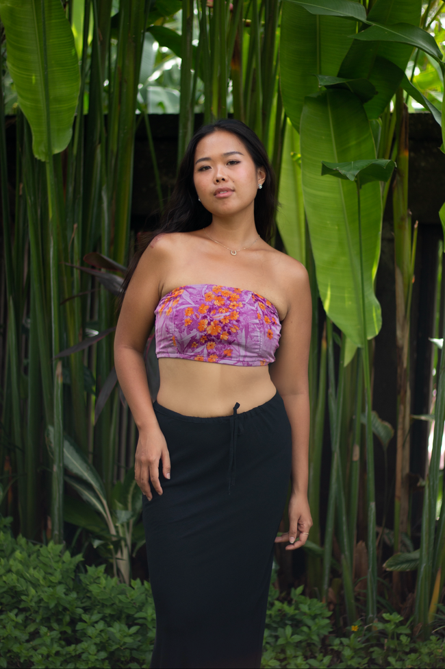 Floral Fuschia Tube Top
