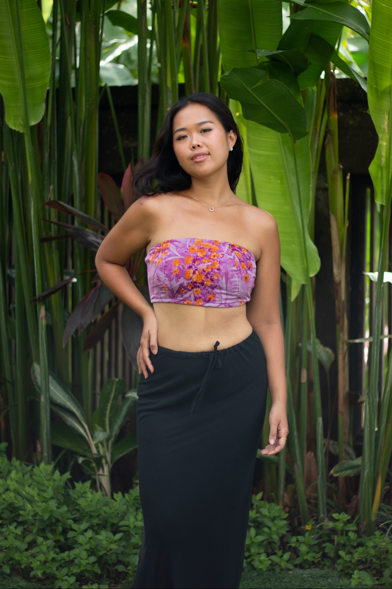 Floral Fuchsia Tube Top