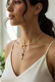 Lifeline Medical Charm with Brass Gold Necklace