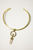 Lifeline Medical Charm with Brass Gold Necklace