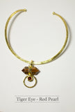 Eclipse Gold Circle Stone with Brass Gold Necklace