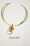Eclipse Gold Circle Stone with Brass Gold Necklace