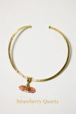 Single Pointy With Gold Brass Necklace