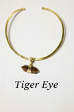 Single Pointy With Gold Brass Necklace