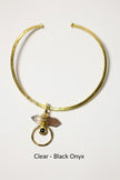 Eclipse Gold Circle Stone with Brass Gold Necklace