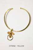 Eclipse Gold Circle Stone with Brass Gold Necklace