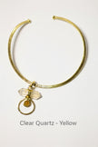 Eclipse Gold Circle Stone with Brass Gold Necklace