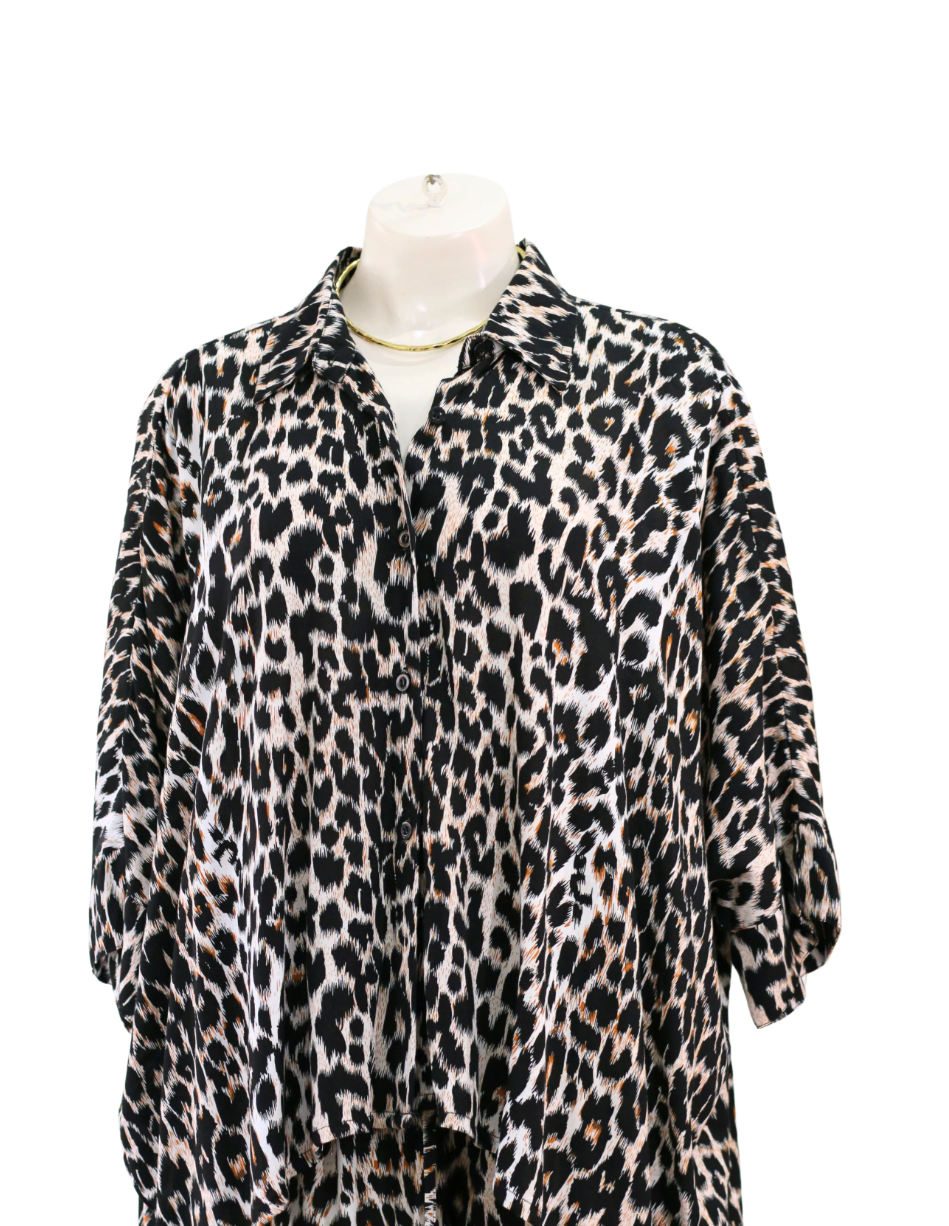 Wild Flow Leopard Shirt White