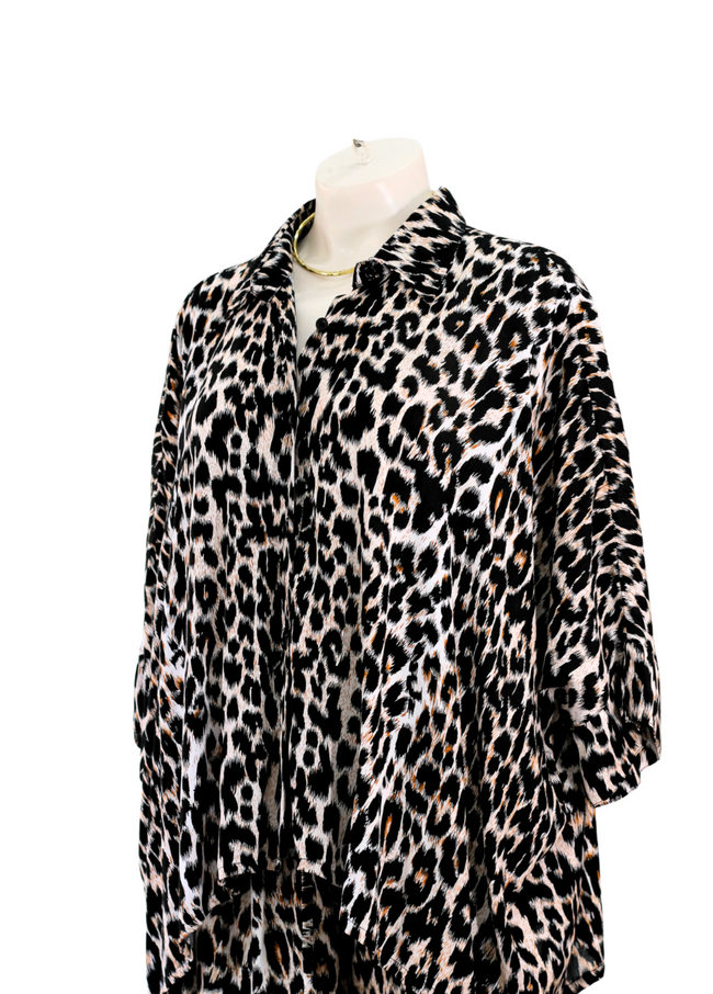 Wild Flow Leopard Shirt White