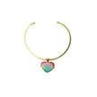 Rainbow Agate Druzy With Gold Brass Necklace