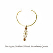 5 Stone Pendant With Gold Brass Necklace