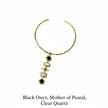5 Stone Pendant With Gold Brass Necklace