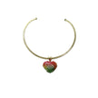 Rainbow Agate Druzy With Gold Brass Necklace