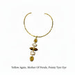 5 Stone Pendant With Gold Brass Necklace