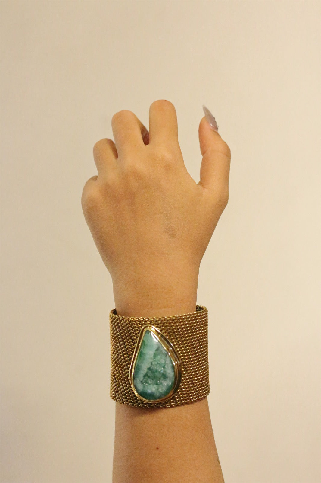 Emerald Mesh Cuff Bracelet Elevate