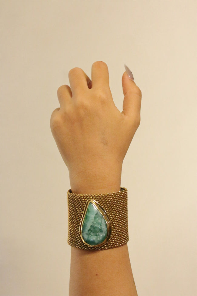 Emerald Mesh Cuff Bracelet Elevate