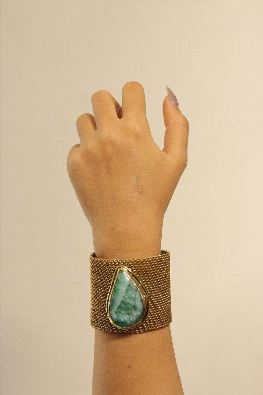 Emerald Mesh Cuff Bracelet Elevate