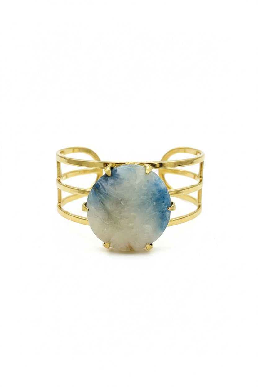 Luminous Opal Statement Cuff Bracelet