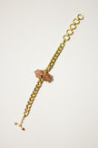 Luminous Rose Quartz & Gold Chain Bracelet