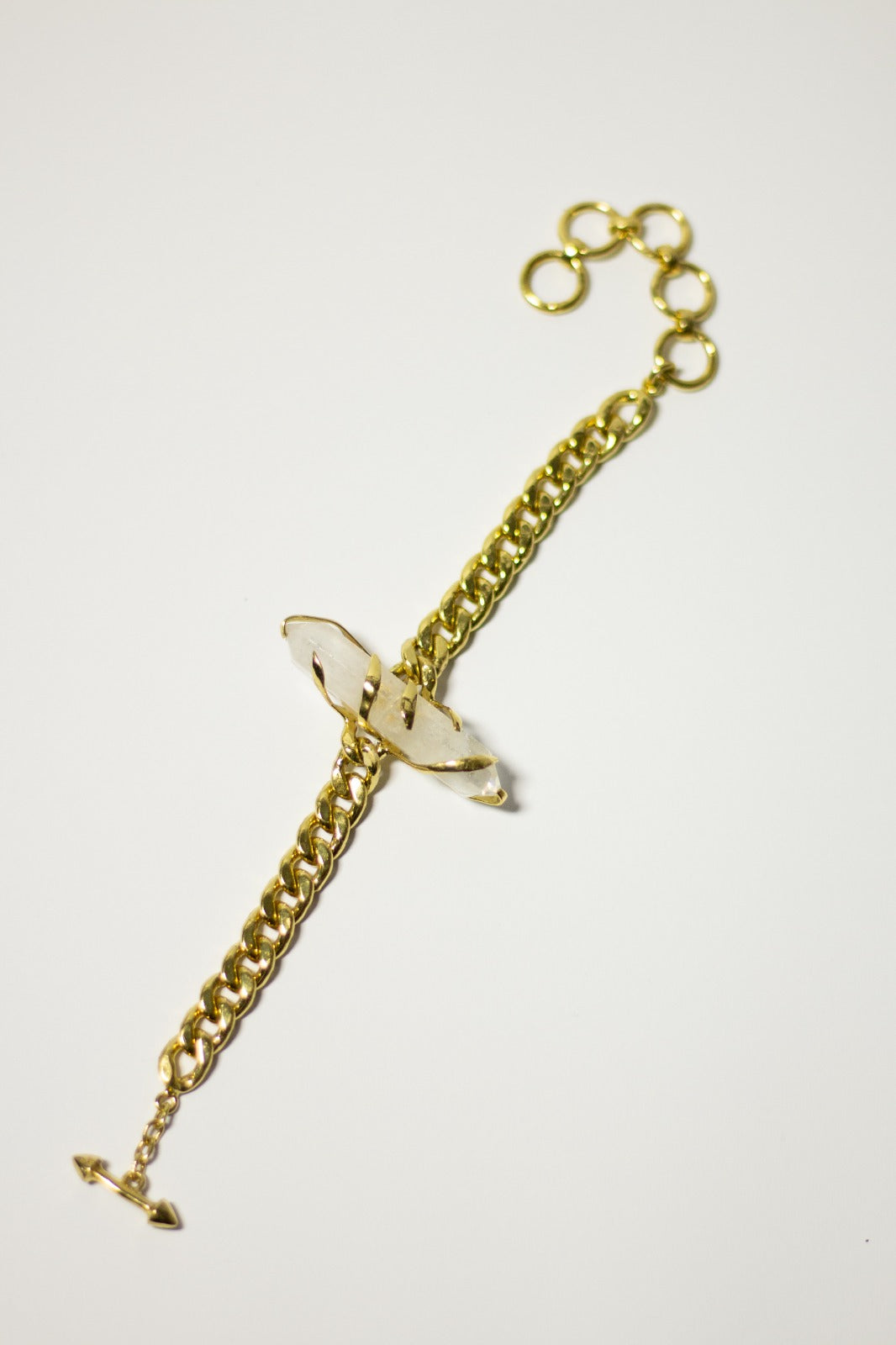Golden White Quartz Charm Bracelet