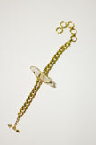 Golden White Quartz Charm Bracelet