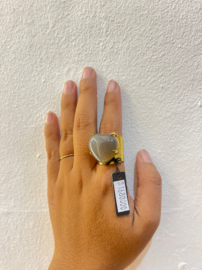 Smoky Quartz Heart Statement Ring