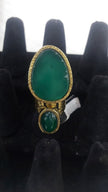 Emerald Teardrop Statement Ring