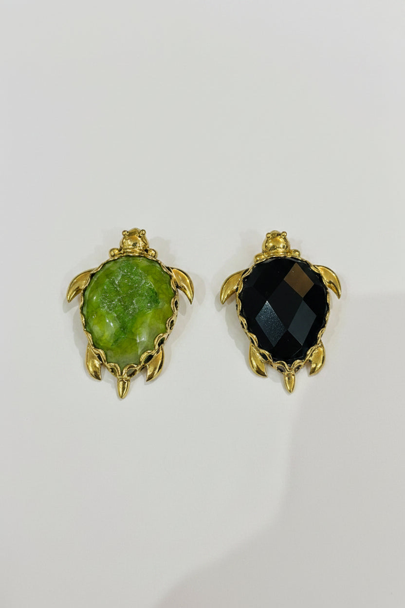 Turtle Pendant with Brass Gold