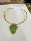 Turtle Pendant with Brass Gold