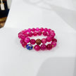 Fuchsia Beaded Statement Bracelet