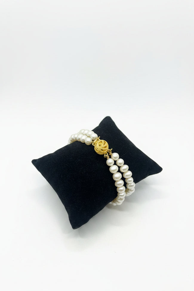 Pearl Double Charm Bracelet