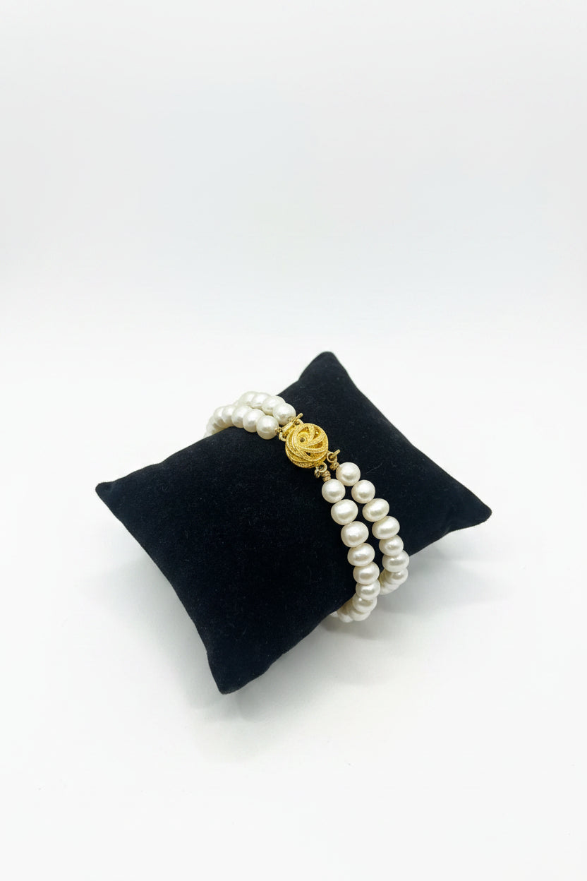 Pearl Double Charm Bracelet