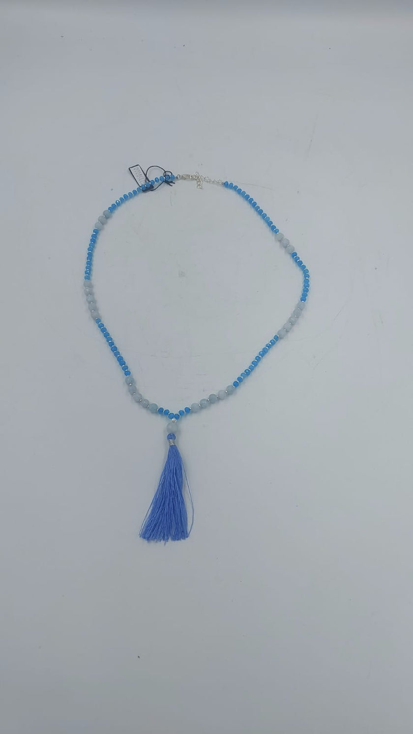 Hematite Beaded Tassel Mala Necklace