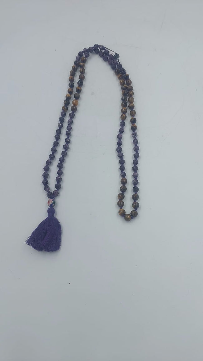 Purple Amethyst Mala with Tassel