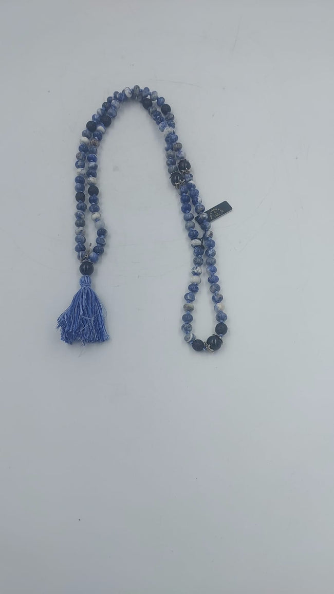 Sodalite Mala Beads with Tassel
