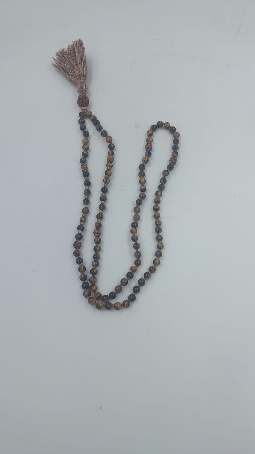 Tiger Eye Quartz Mala Necklace