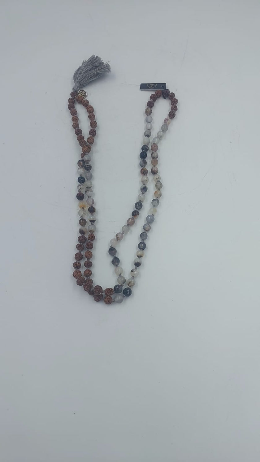 Smoky Quartz Beaded Mala with Tassel