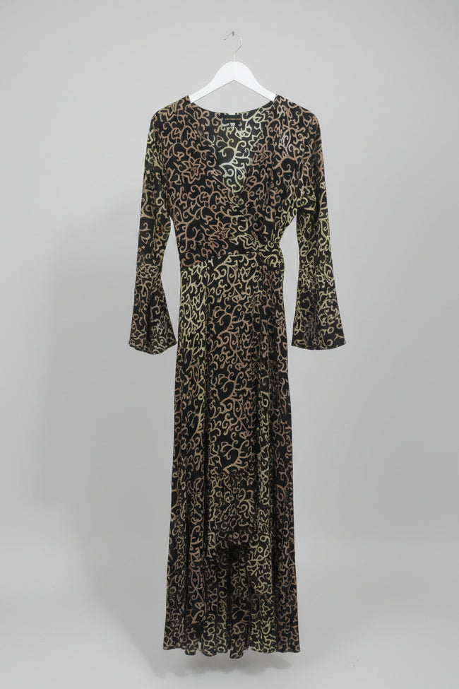 Kimono Trompet Long Print