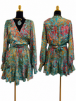 Blue Floral Wrap Dress