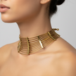 Layer Thick Gold Brass Choker