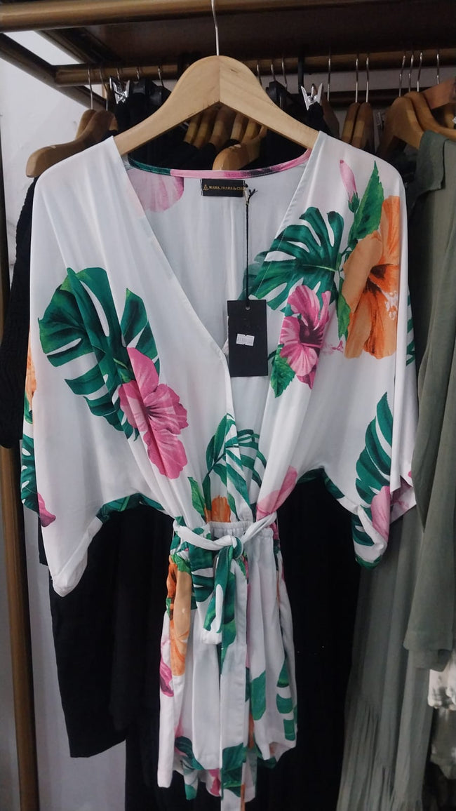 Floral Jumpsuit White