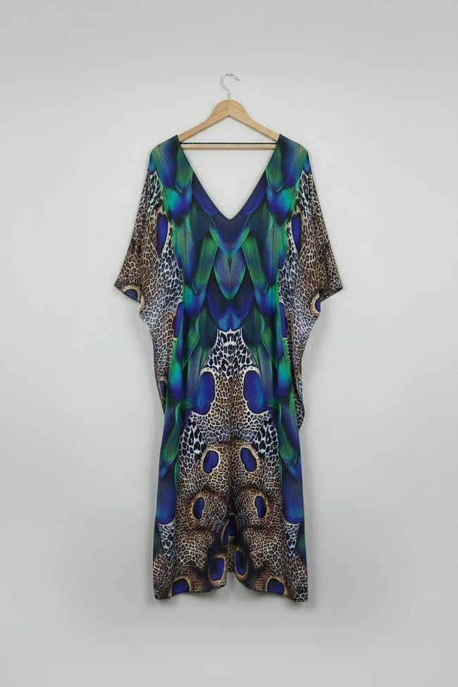 Peacock V Neck Kaftan