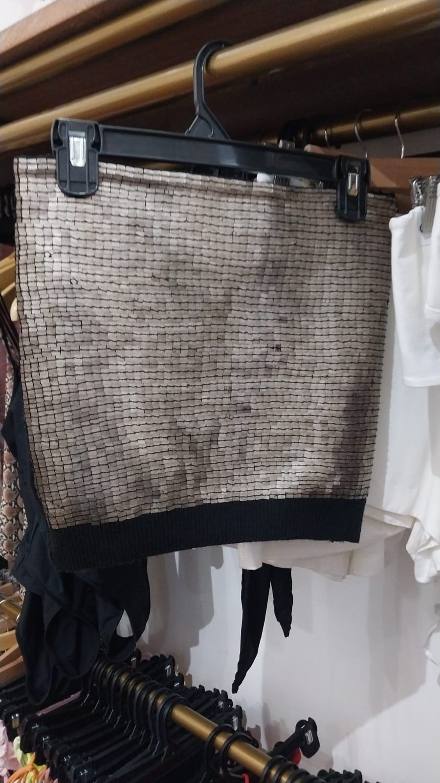 Knit Sequin Mini Skirt