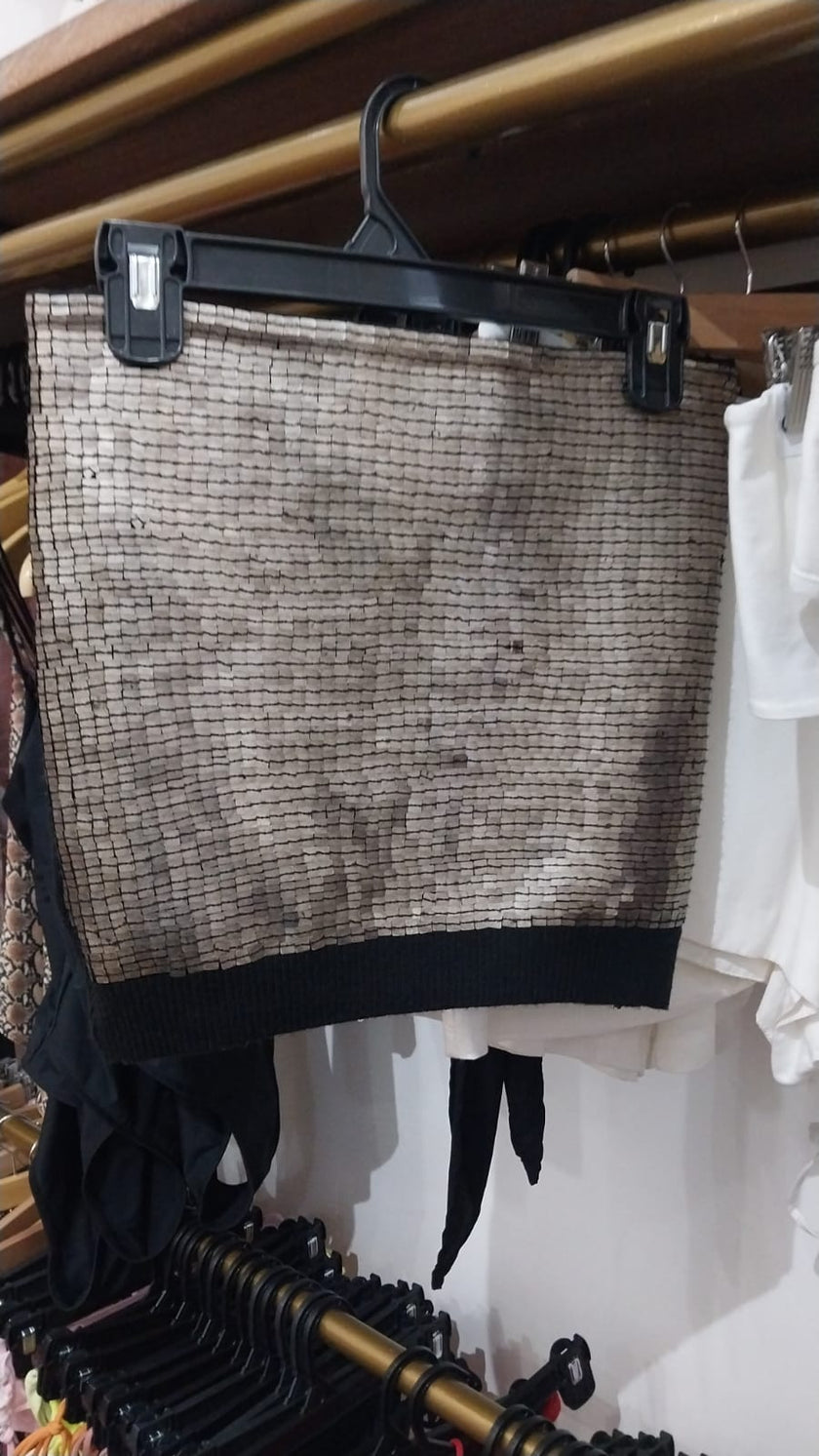 Knit Sequin Mini Skirt